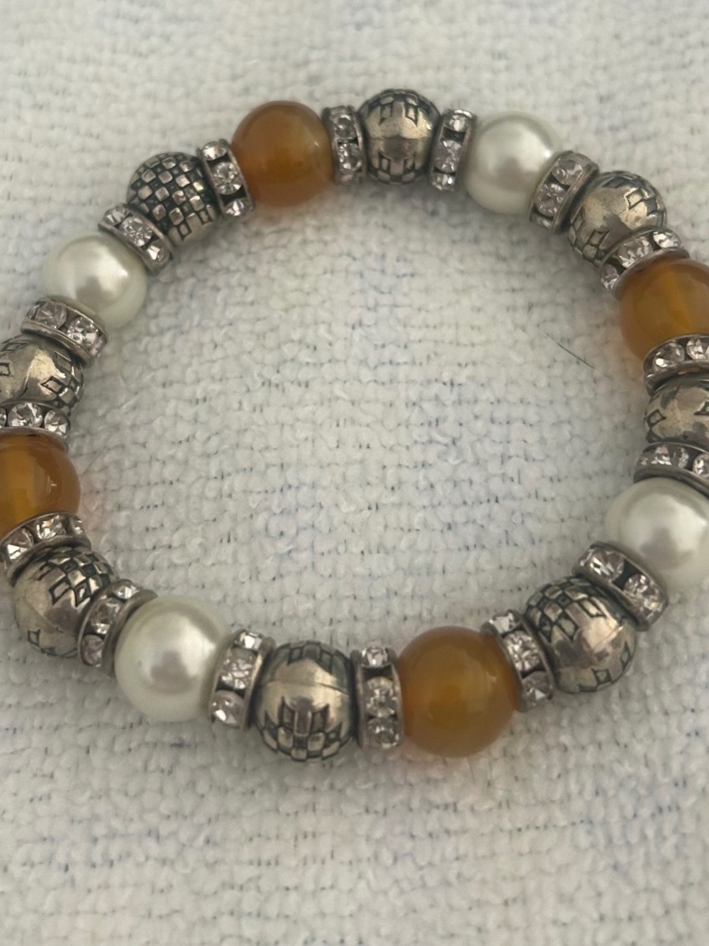 Ladies beaded crystal stretch bracelet